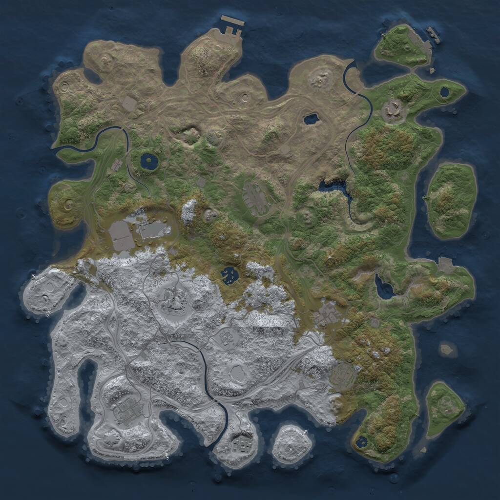 Rust Map: Procedural Map, Size: 4300, Seed: 508744288, 15 Monuments