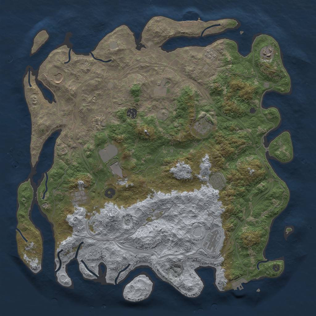 Rust Map: Procedural Map, Size: 4500, Seed: 422733582, 20 Monuments