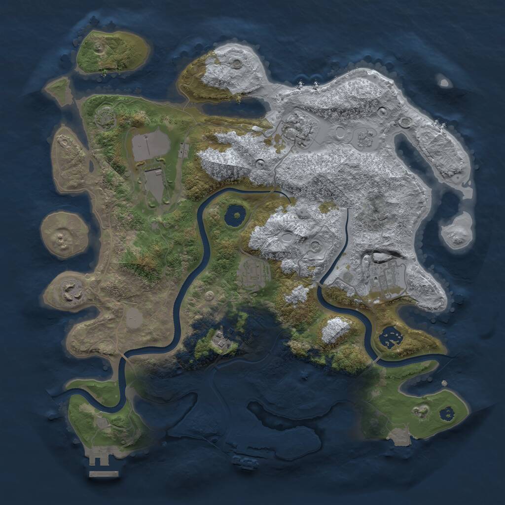 Rust Map: Procedural Map, Size: 3500, Seed: 6912, 13 Monuments
