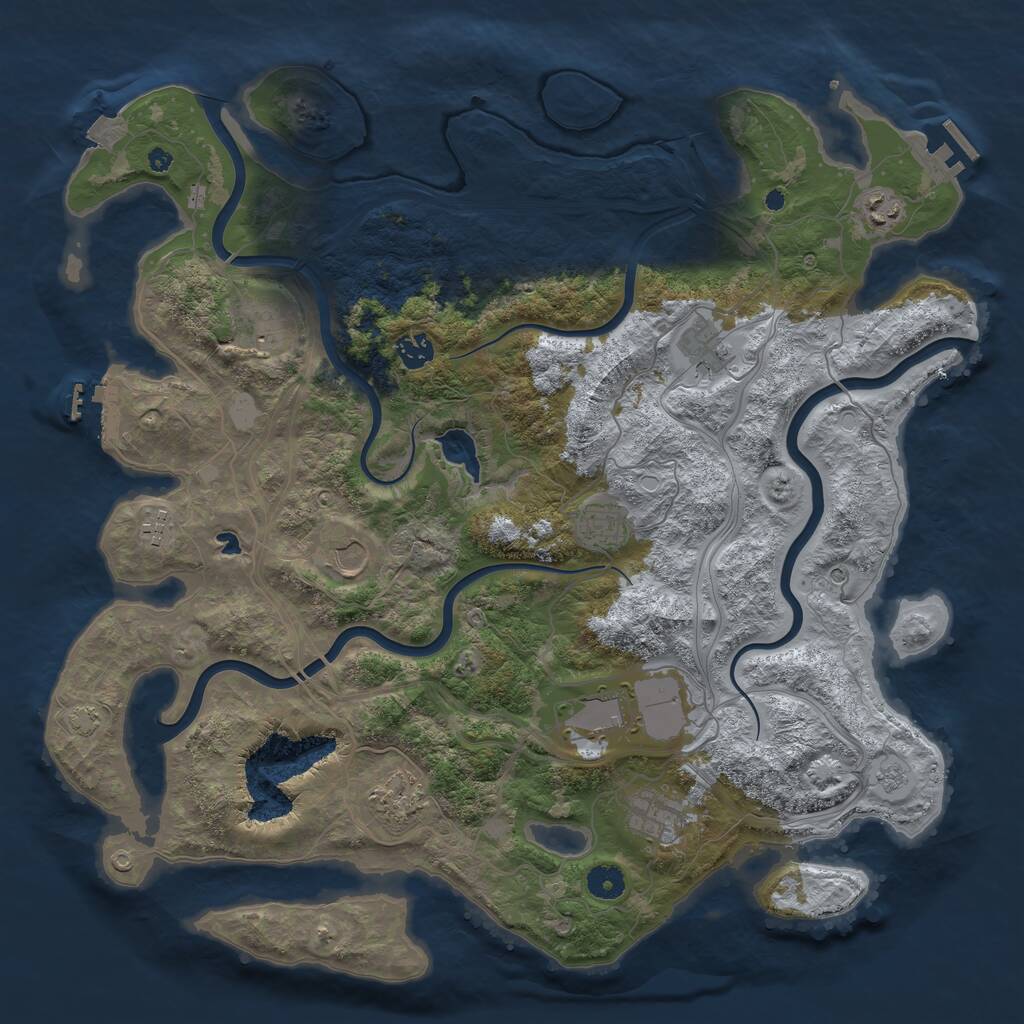 Rust Map: Procedural Map, Size: 4250, Seed: 1210400294, 16 Monuments