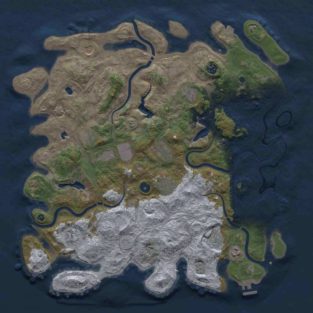 Rust Map: Procedural Map, Size: 4500, Seed: 922795015, 17 Monuments