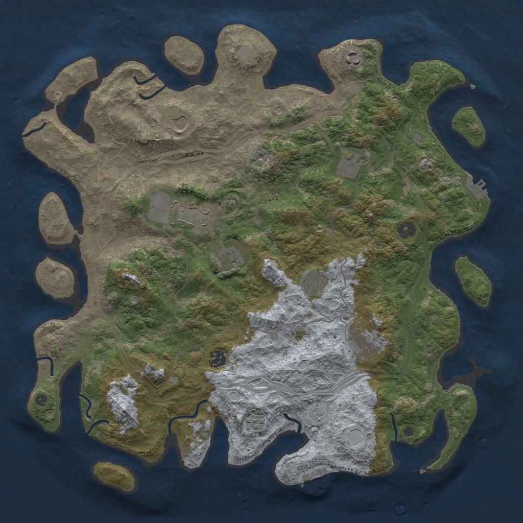 Rust Map: Procedural Map, Size: 4500, Seed: 36781, 18 Monuments