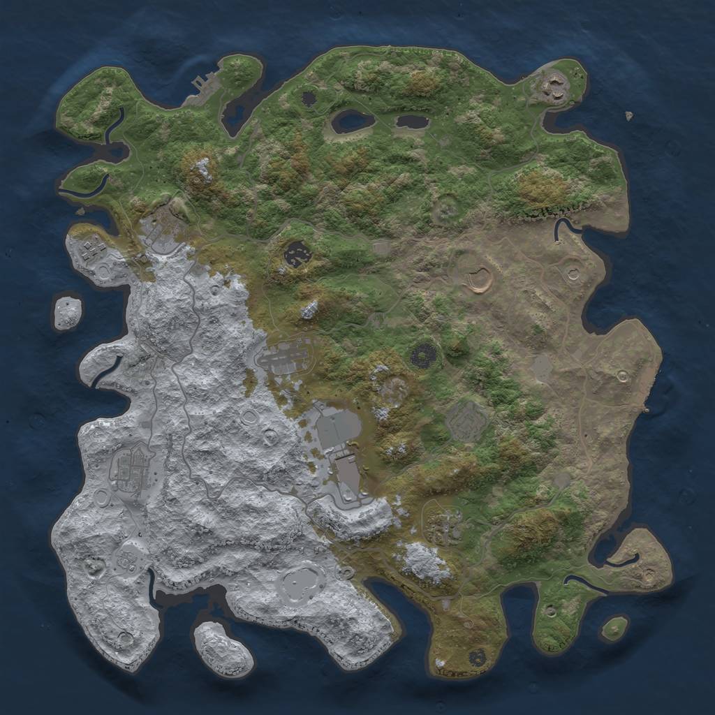 Rust Map: Procedural Map, Size: 4169, Seed: 710, 19 Monuments