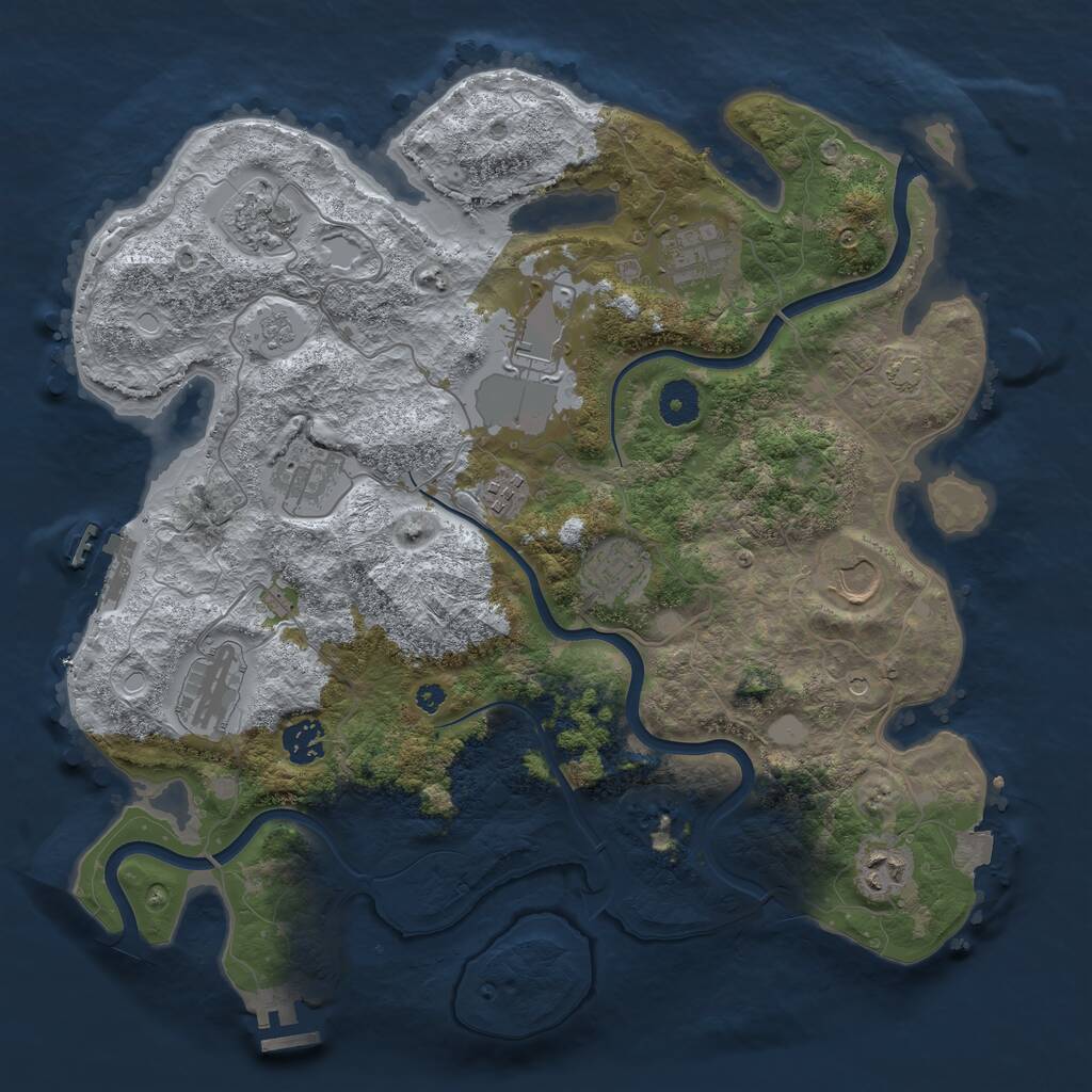 Rust Map: Procedural Map, Size: 3750, Seed: 6246, 16 Monuments