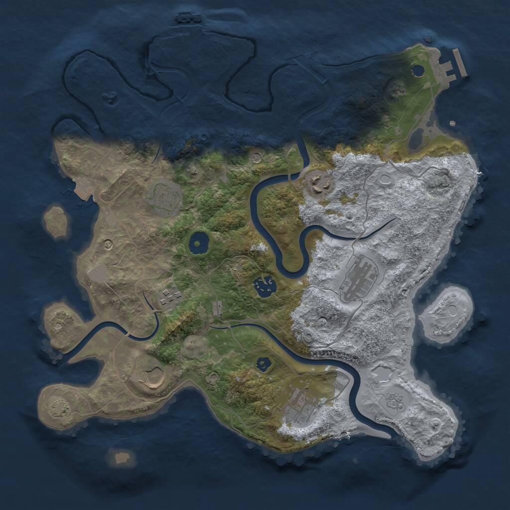 Rust Map: Procedural Map, Size: 3500, Seed: 9800145, 13 Monuments