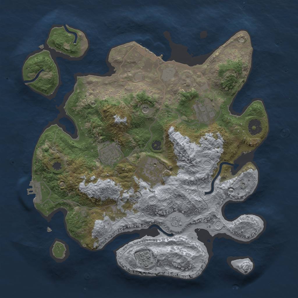 Rust Map: Procedural Map, Size: 3000, Seed: 8207563, 13 Monuments