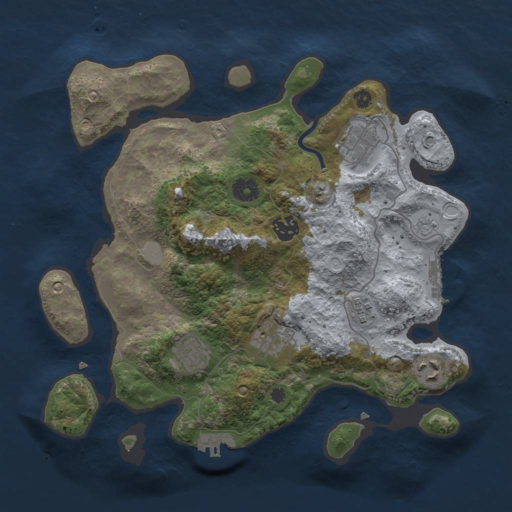 Rust Map: Procedural Map, Size: 3000, Seed: 6088, 14 Monuments
