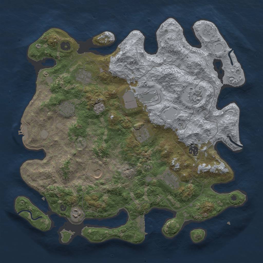 Rust Map: Procedural Map, Size: 4000, Seed: 158069769, 19 Monuments