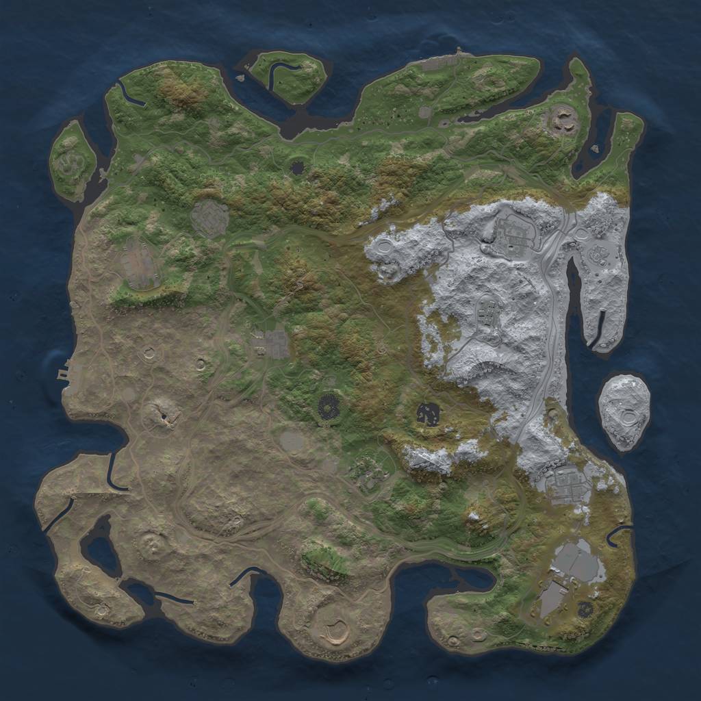 Rust Map: Procedural Map, Size: 4300, Seed: 509805613, 20 Monuments