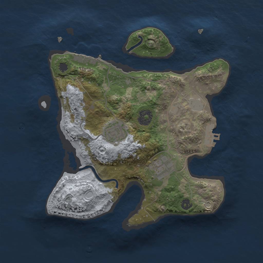 Rust Map: Procedural Map, Size: 2500, Seed: 4004, 9 Monuments