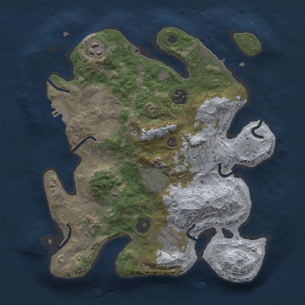 Rust Map: Procedural Map, Size: 3000, Seed: 1169452206, 15 Monuments