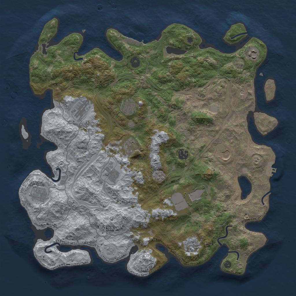 Rust Map: Procedural Map, Size: 4250, Seed: 1375814816, 20 Monuments