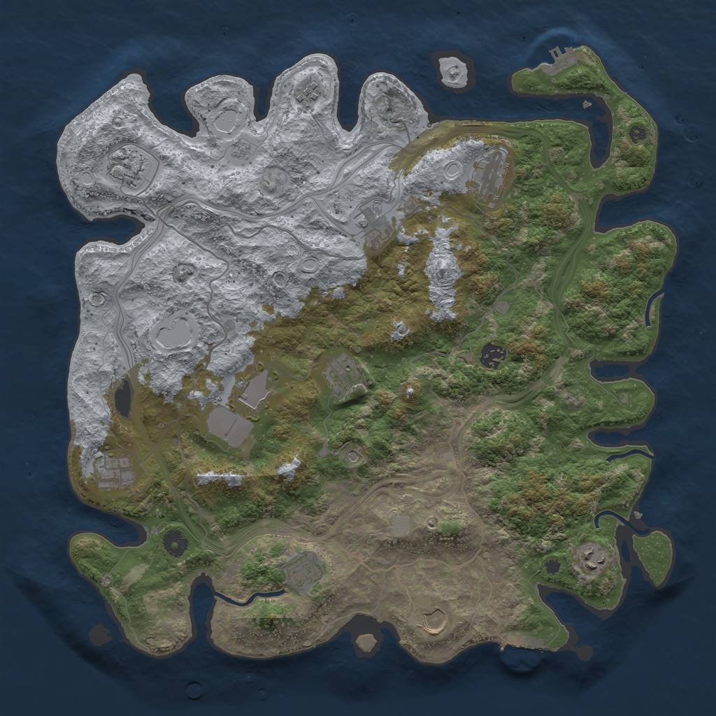 Rust Map: Procedural Map, Size: 4250, Seed: 732458300, 20 Monuments