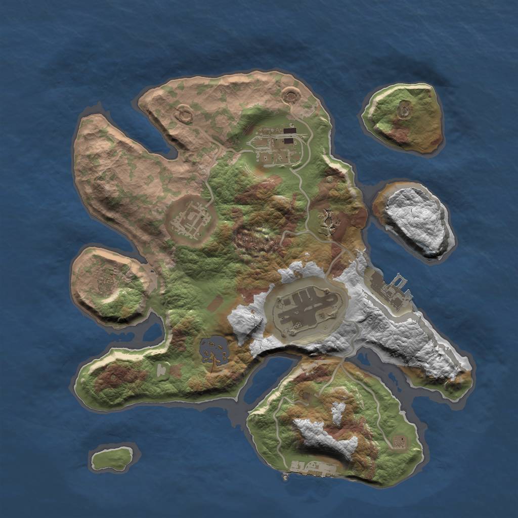 Rust Map: Barren, Size: 2500, Seed: 960052, 10 Monuments