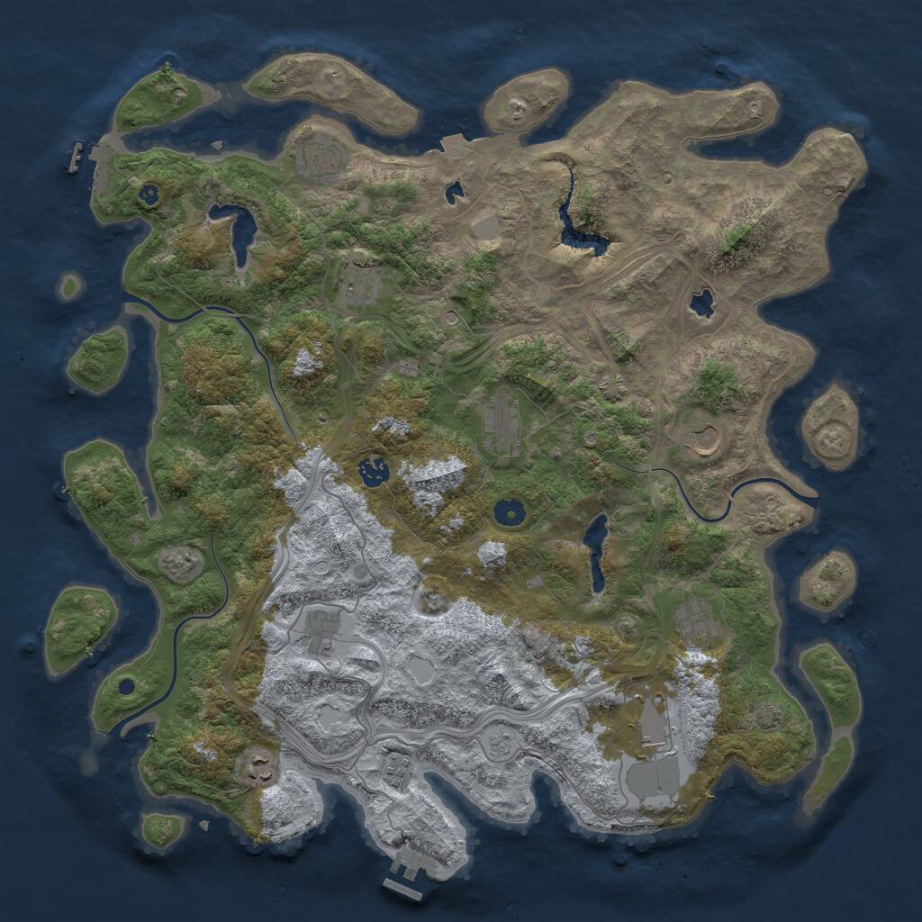 Rust Map: Procedural Map, Size: 4600, Seed: 232324, 16 Monuments