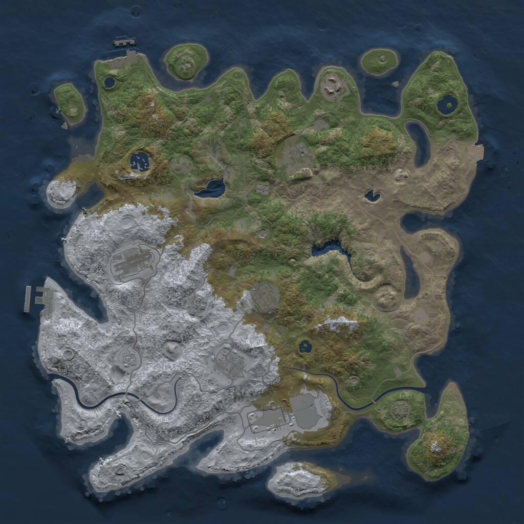 Rust Map: Procedural Map, Size: 4000, Seed: 653535082, 14 Monuments