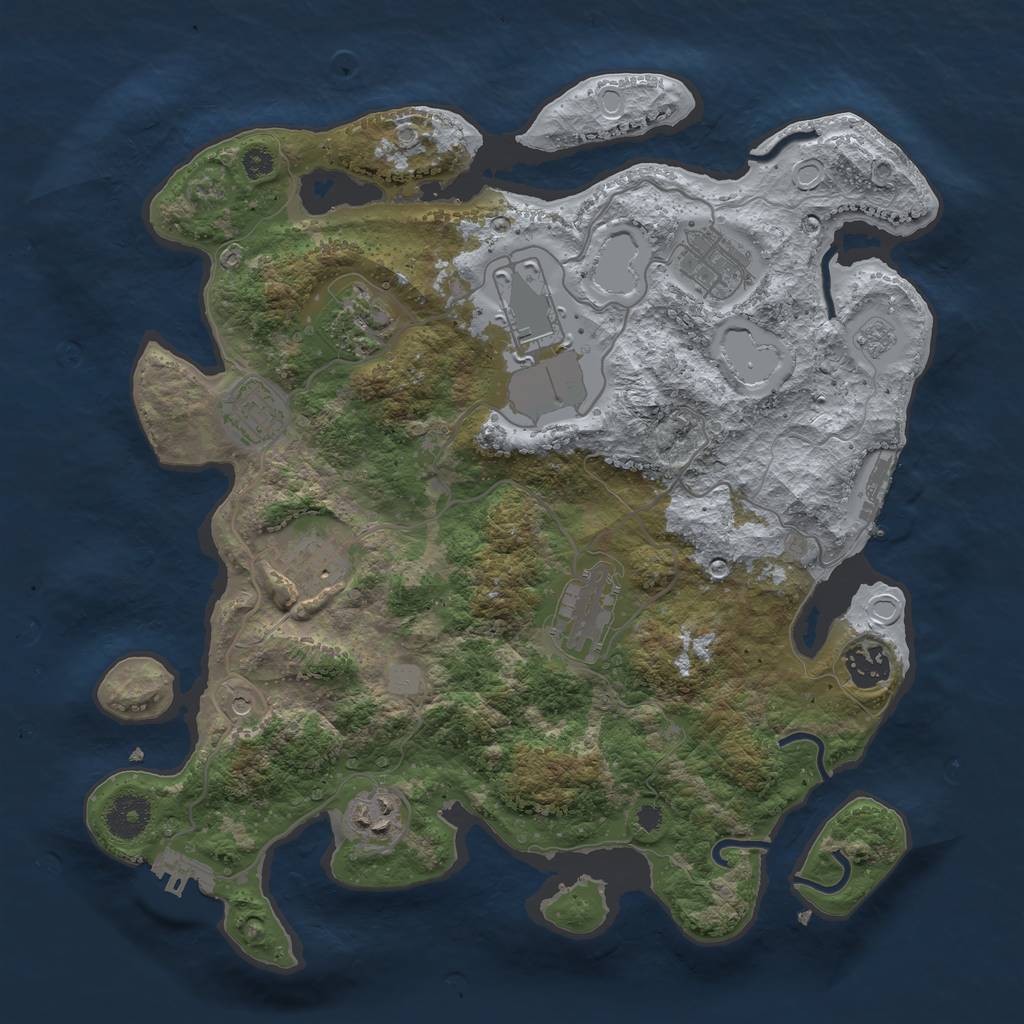Rust Map: Procedural Map, Size: 3500, Seed: 118748632, 17 Monuments