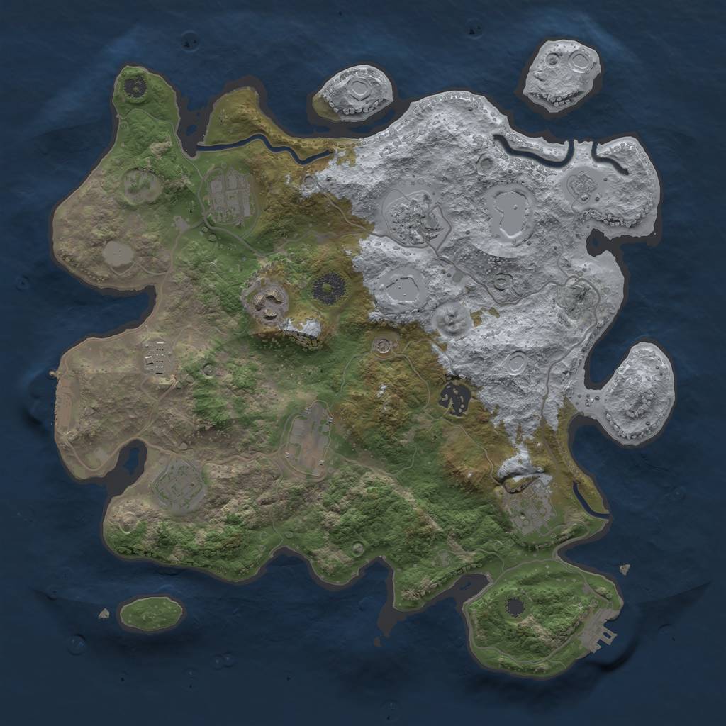 Rust Map: Procedural Map, Size: 3400, Seed: 1336685066, 17 Monuments