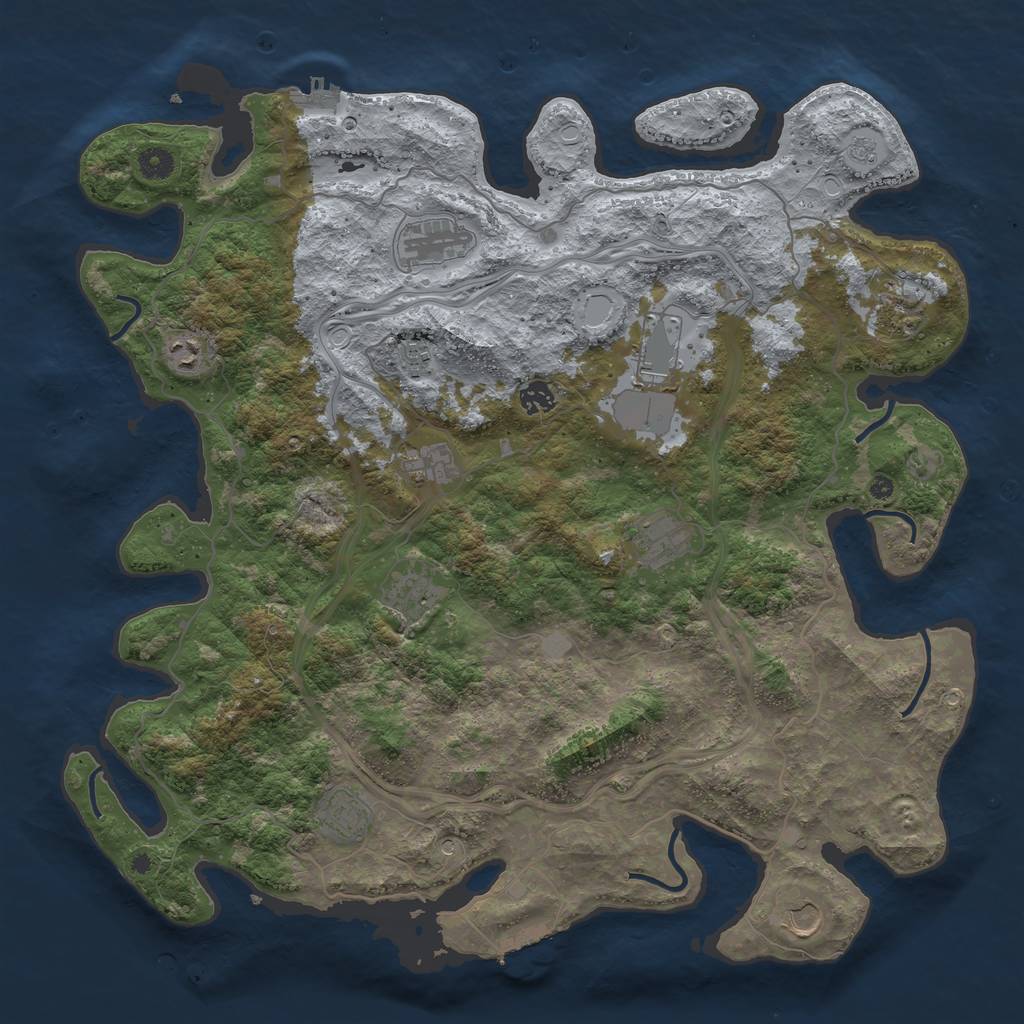 Rust Map: Procedural Map, Size: 4500, Seed: 690320030, 20 Monuments