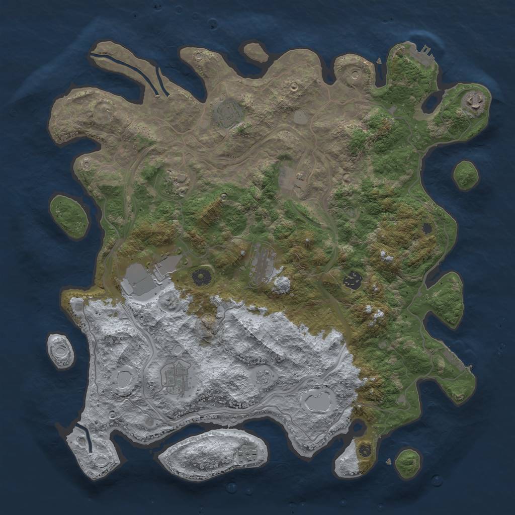 Rust Map: Procedural Map, Size: 4250, Seed: 311113, 18 Monuments