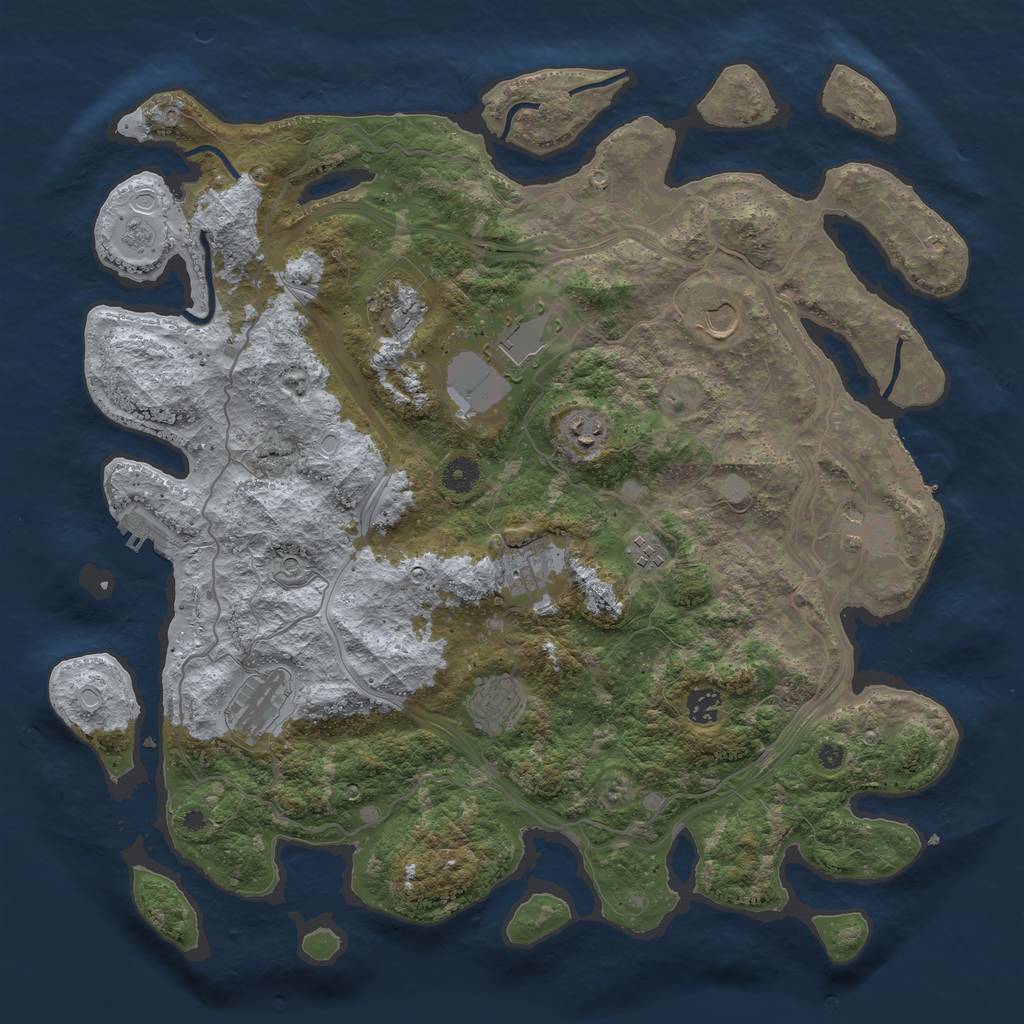 Rust Map: Procedural Map, Size: 4250, Seed: 219597, 19 Monuments