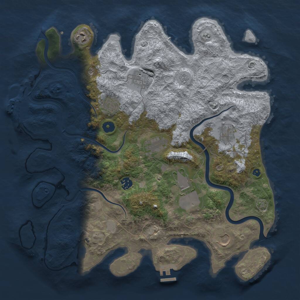 Rust Map: Procedural Map, Size: 3850, Seed: 573117253, 15 Monuments