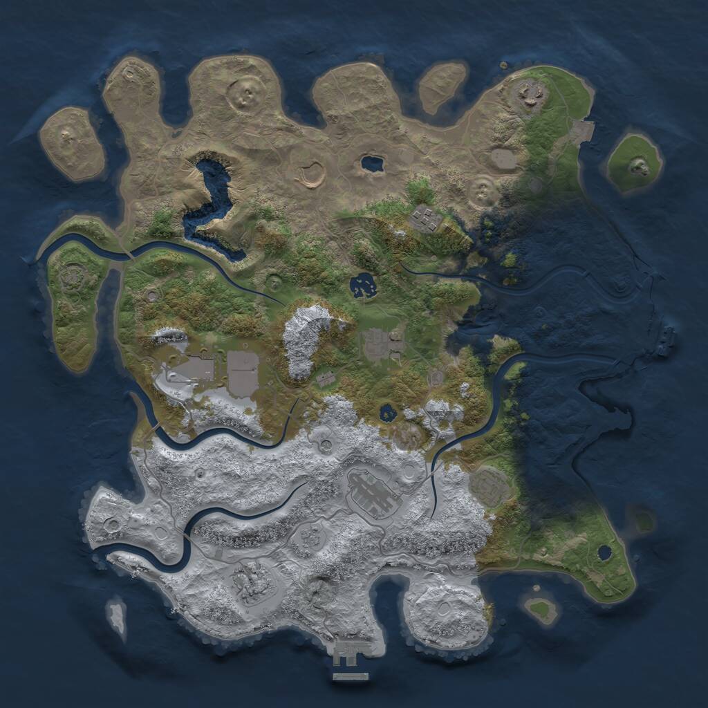 Rust Map: Procedural Map, Size: 4021, Seed: 6738, 15 Monuments