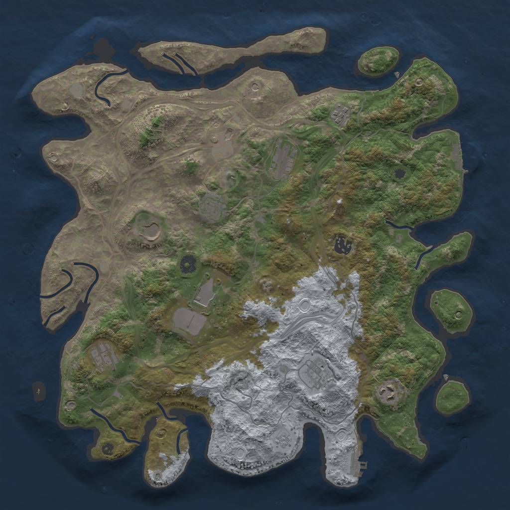 Rust Map: Procedural Map, Size: 4250, Seed: 389675, 19 Monuments