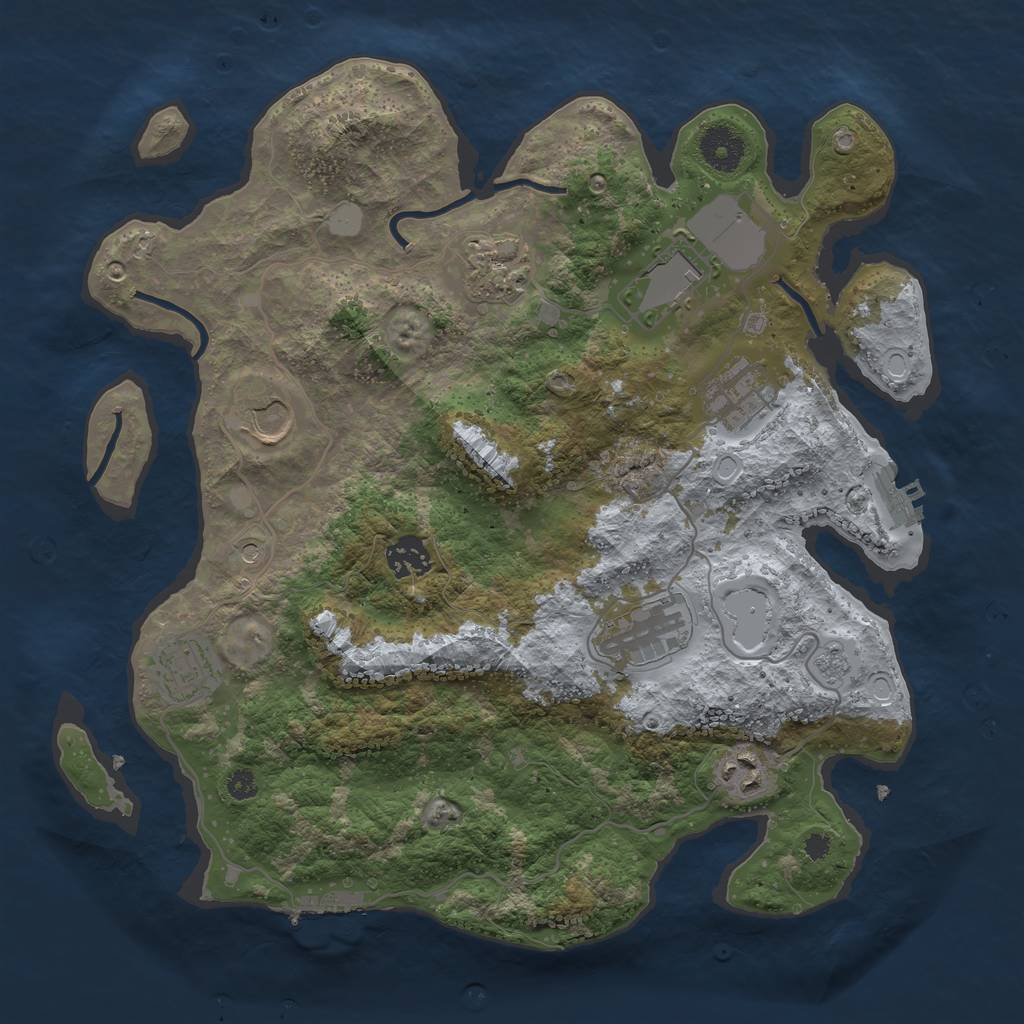 Rust Map: Procedural Map, Size: 3500, Seed: 512, 17 Monuments