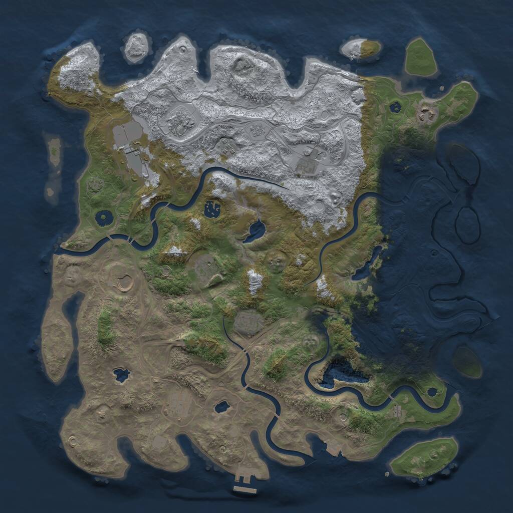 Rust Map: Procedural Map, Size: 4500, Seed: 925867724, 15 Monuments