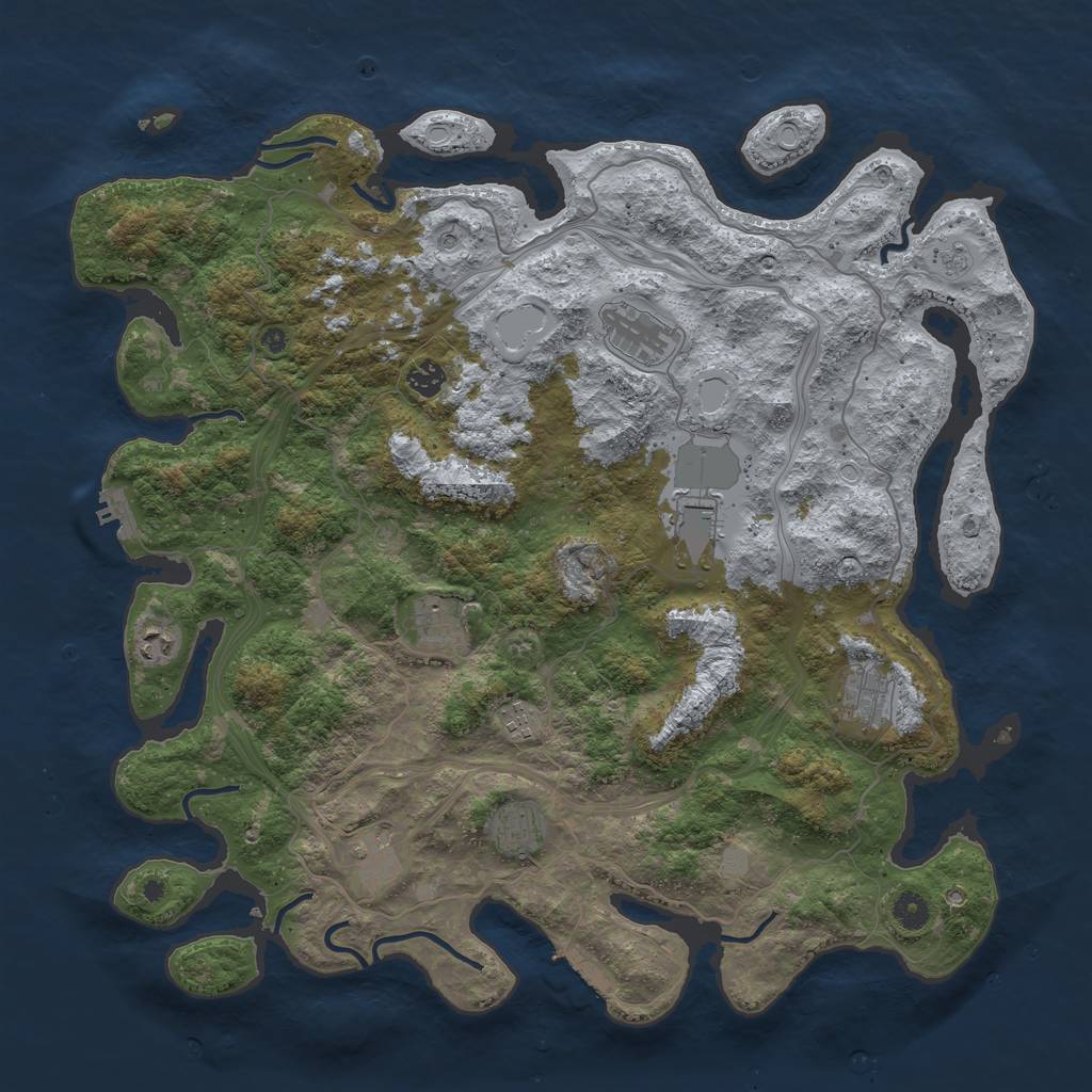 Rust Map: Procedural Map, Size: 4500, Seed: 5667, 18 Monuments