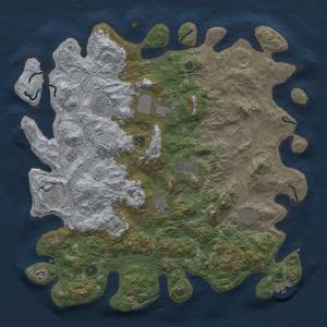 Thumbnail Rust Map: Procedural Map, Size: 4500, Seed: 7102022, 19 Monuments