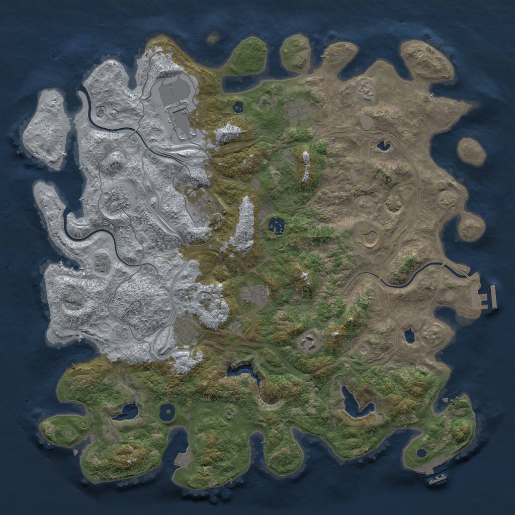 Rust Map: Procedural Map, Size: 4500, Seed: 7102022, 16 Monuments