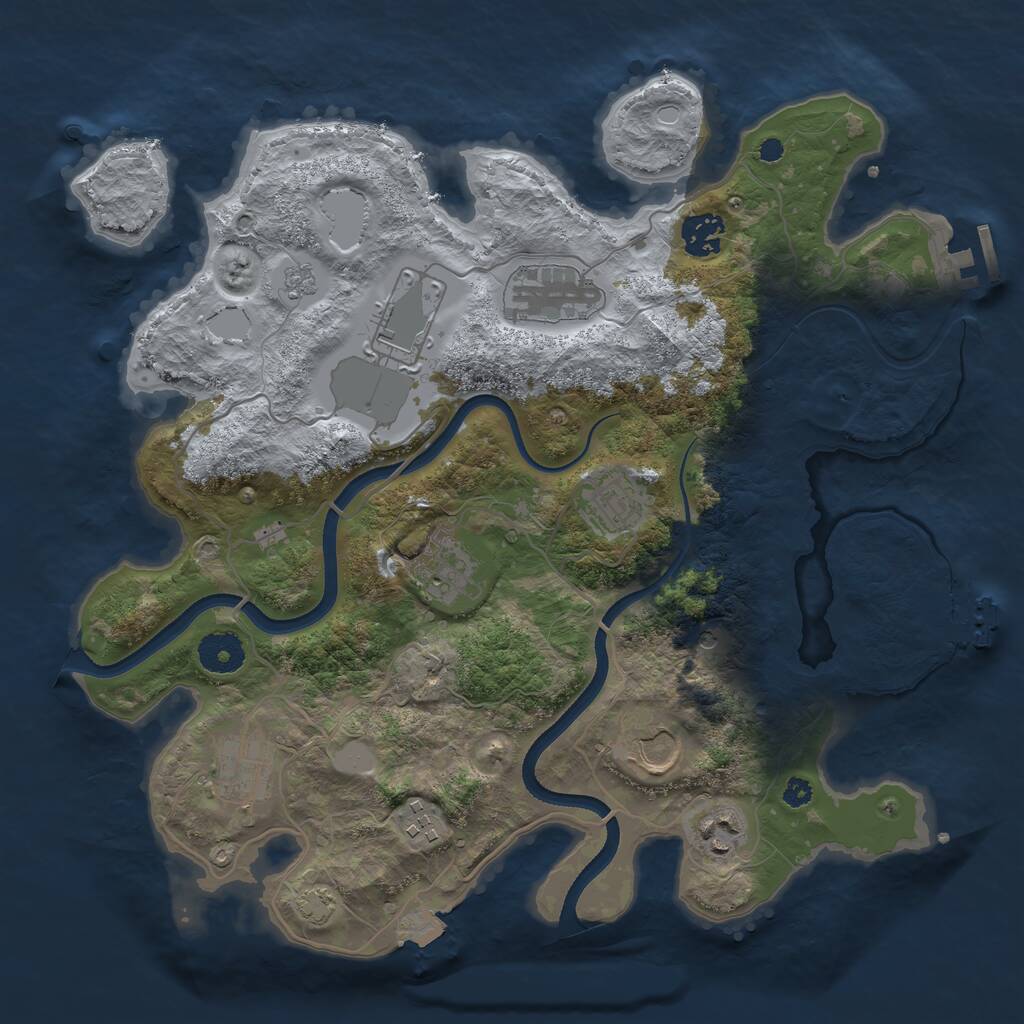 Rust Map: Procedural Map, Size: 3500, Seed: 10140831, 15 Monuments