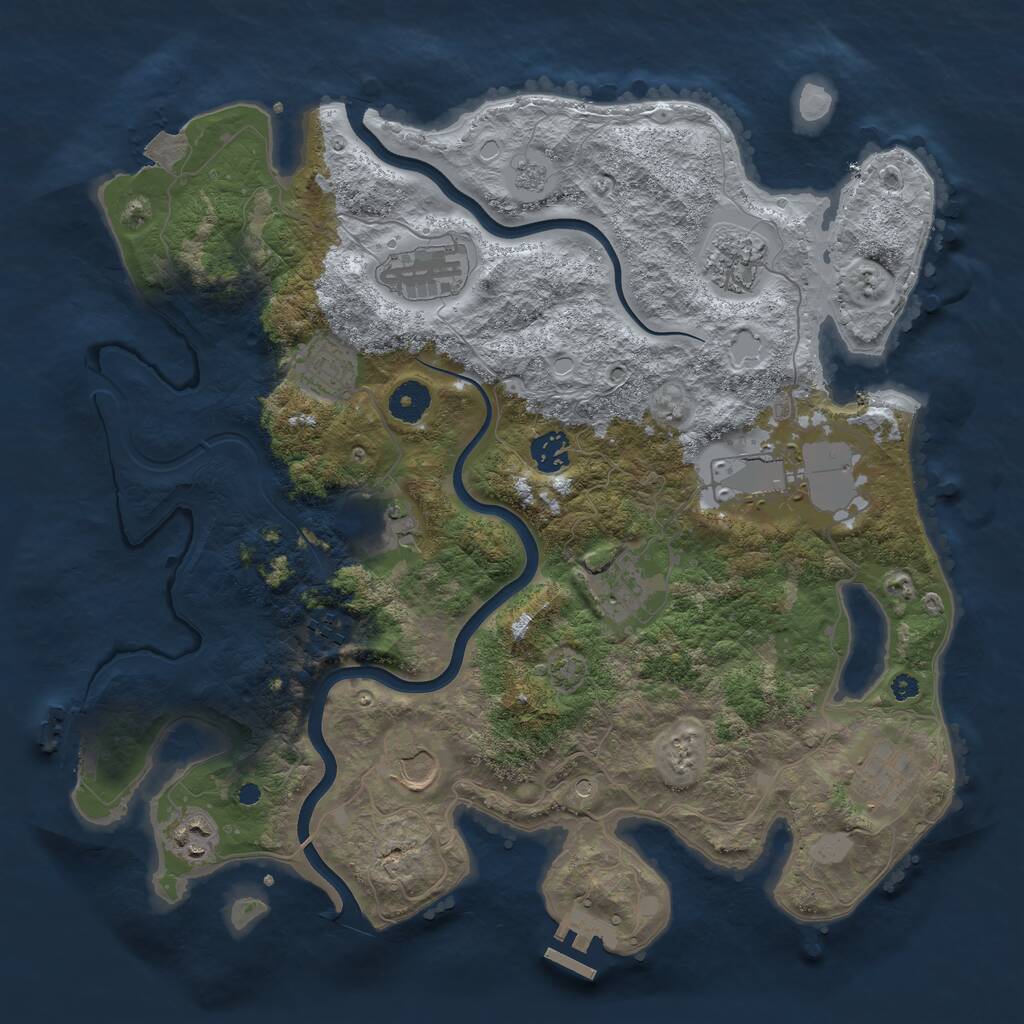 Rust Map: Procedural Map, Size: 3800, Seed: 1605905496, 17 Monuments
