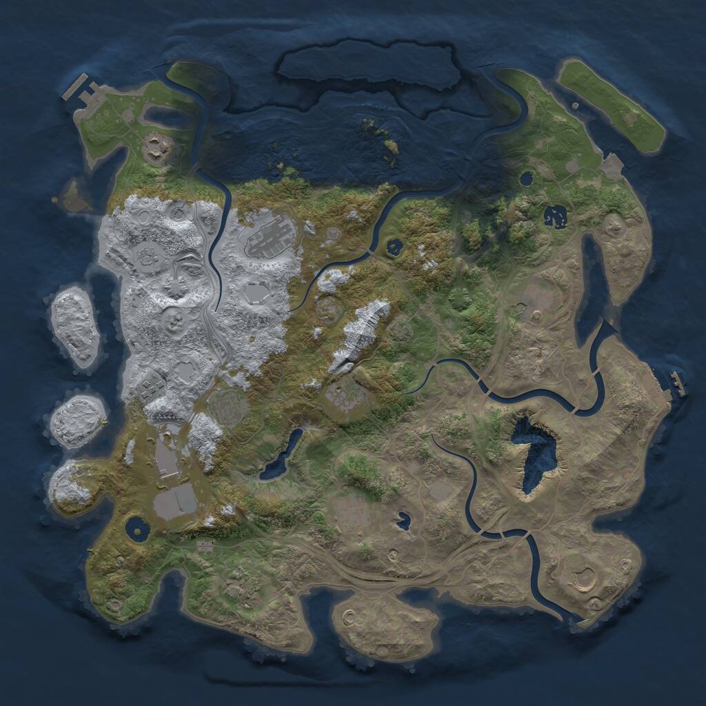 Rust Map: Procedural Map, Size: 4300, Seed: 1681758152, 17 Monuments
