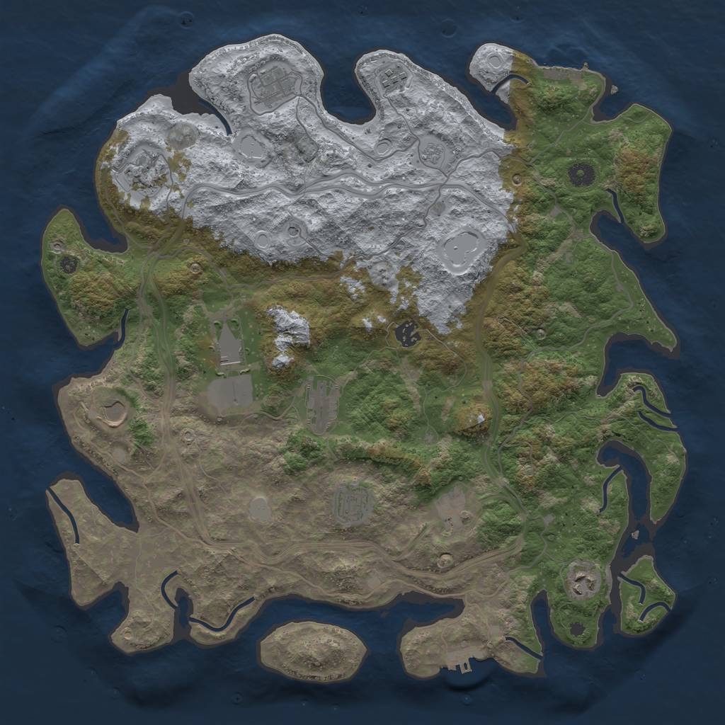 Rust Map: Procedural Map, Size: 4250, Seed: 1189625313, 19 Monuments