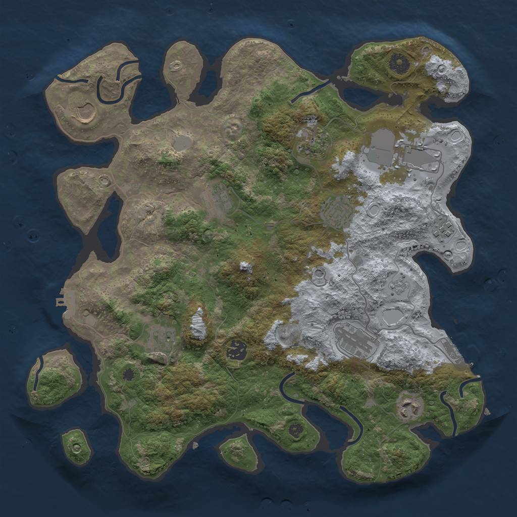 Rust Map: Procedural Map, Size: 3750, Seed: 1379456025, 19 Monuments