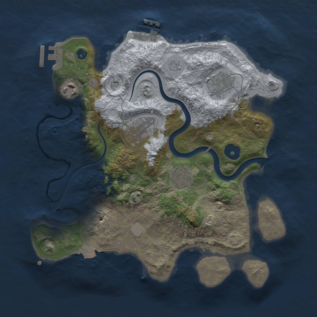 Rust Map: Procedural Map, Size: 3000, Seed: 1006404468, 10 Monuments