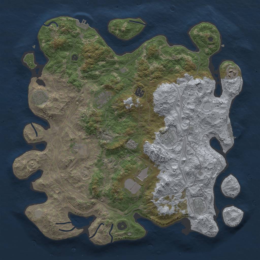 Rust Map: Procedural Map, Size: 4250, Seed: 112596993, 19 Monuments