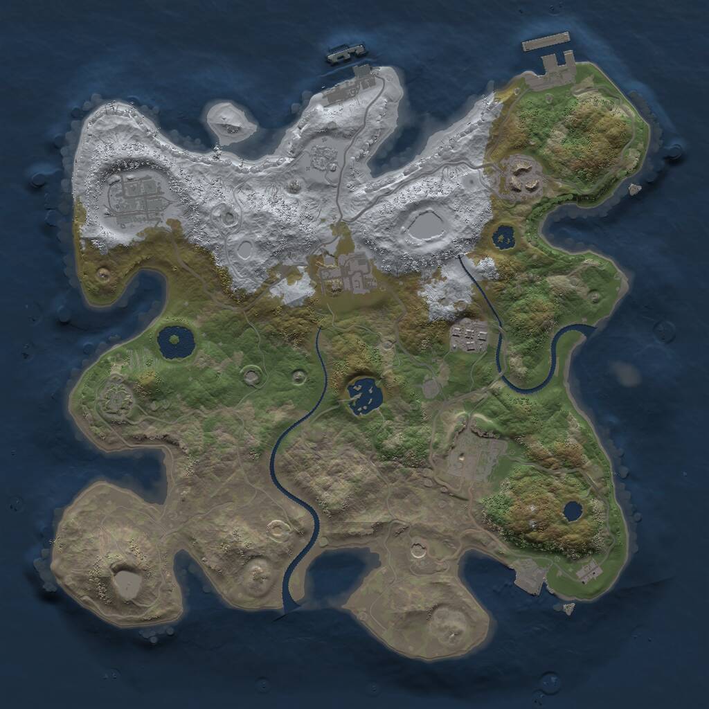 Rust Map: Procedural Map, Size: 3000, Seed: 1440700782, 12 Monuments