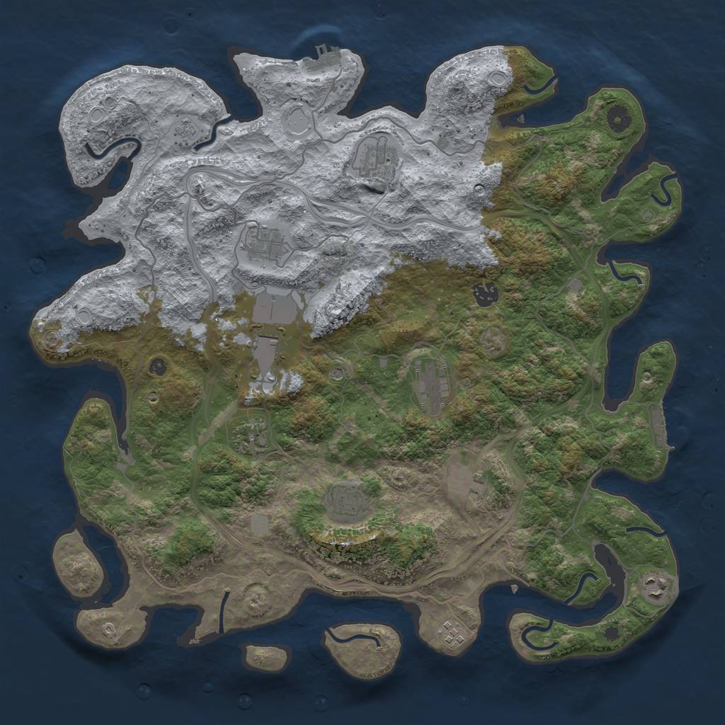 Rust Map: Procedural Map, Size: 4300, Seed: 888, 19 Monuments