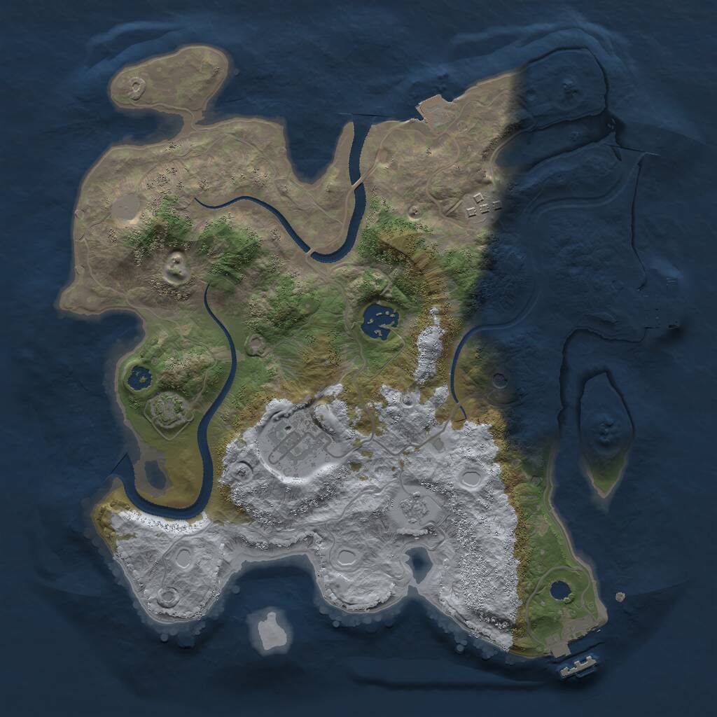 Rust Map: Procedural Map, Size: 3000, Seed: 820868210, 9 Monuments