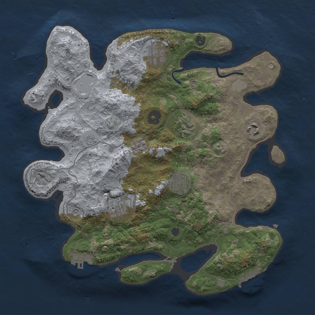 Rust Map: Procedural Map, Size: 3280, Seed: 1547675290, 15 Monuments