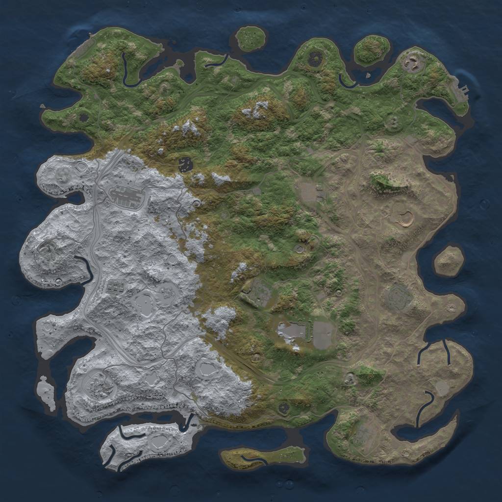 Rust Map: Procedural Map, Size: 4800, Seed: 488784839, 20 Monuments