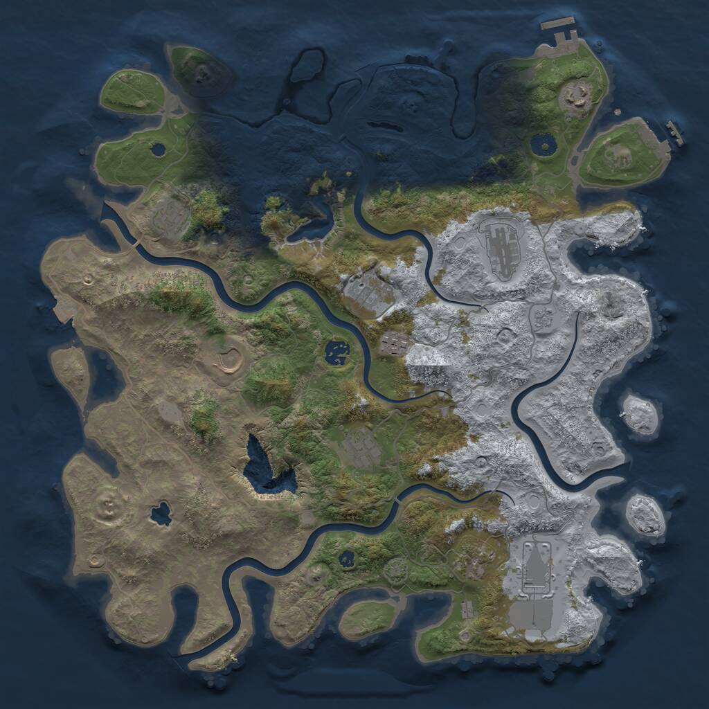 Rust Map: Procedural Map, Size: 4200, Seed: 326, 16 Monuments