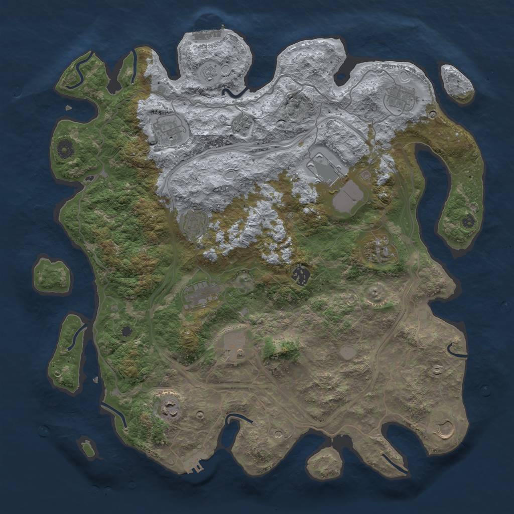 Rust Map: Procedural Map, Size: 4250, Seed: 902781706, 20 Monuments