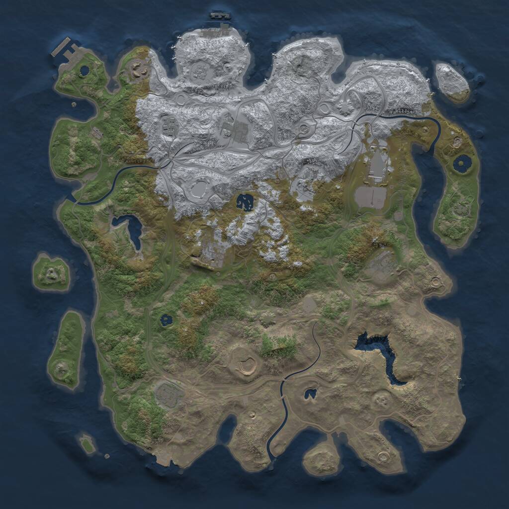 Rust Map: Procedural Map, Size: 4250, Seed: 902781706, 16 Monuments