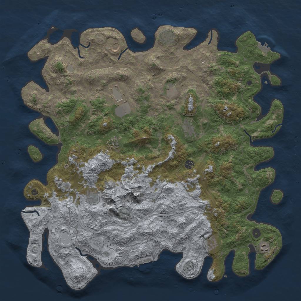 Rust Map: Procedural Map, Size: 5000, Seed: 17645656, 20 Monuments