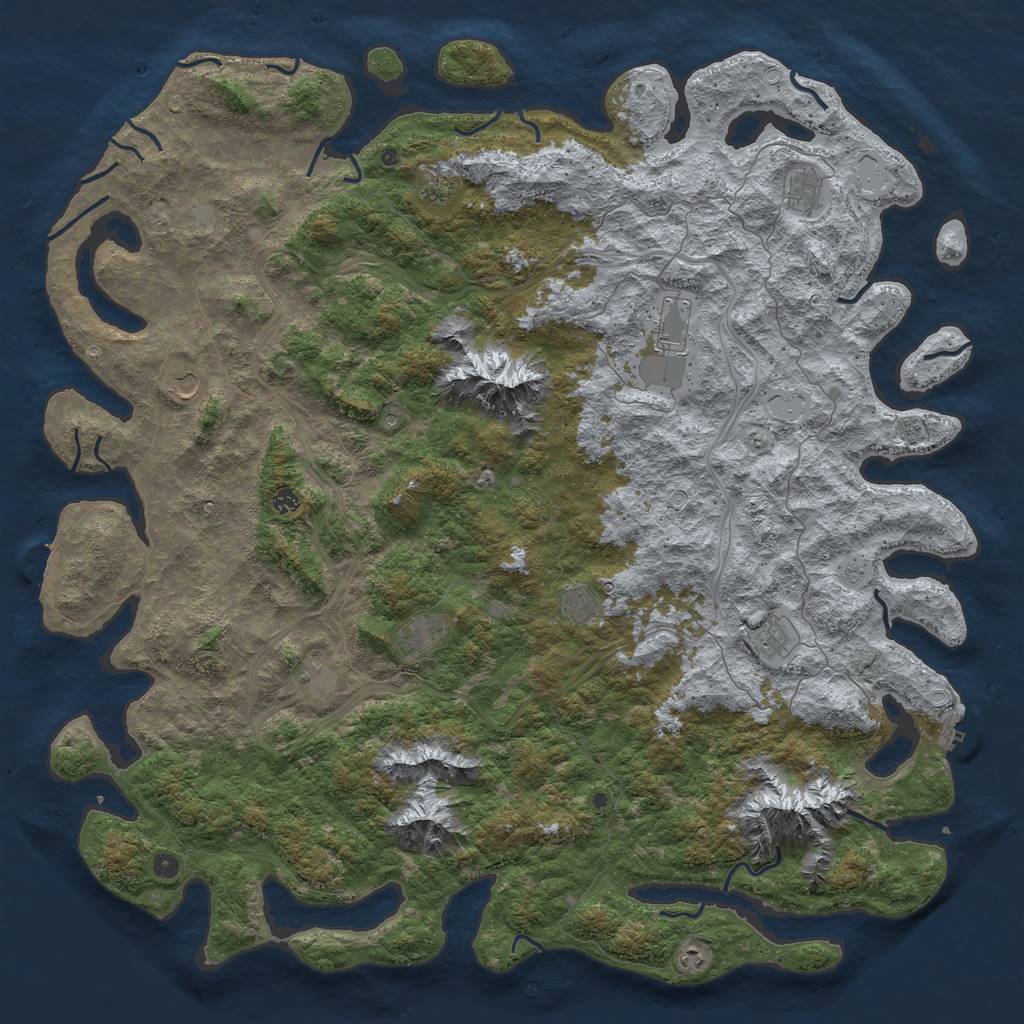 Rust Map: Procedural Map, Size: 6000, Seed: 230213, 20 Monuments